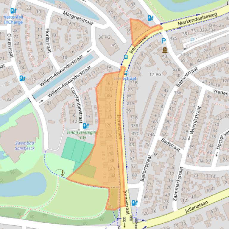 Kaart van postcodegebied 4811SC.