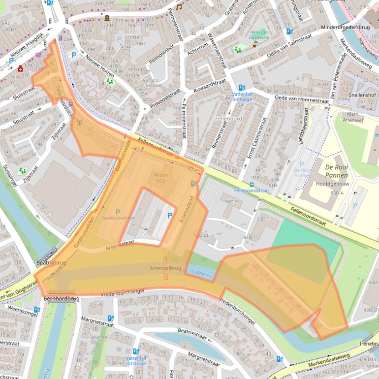 Kaart van postcodegebied 4811TJ.