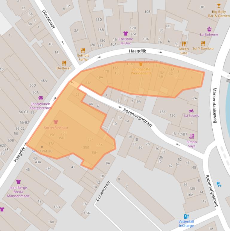 Kaart van postcodegebied 4811TN.