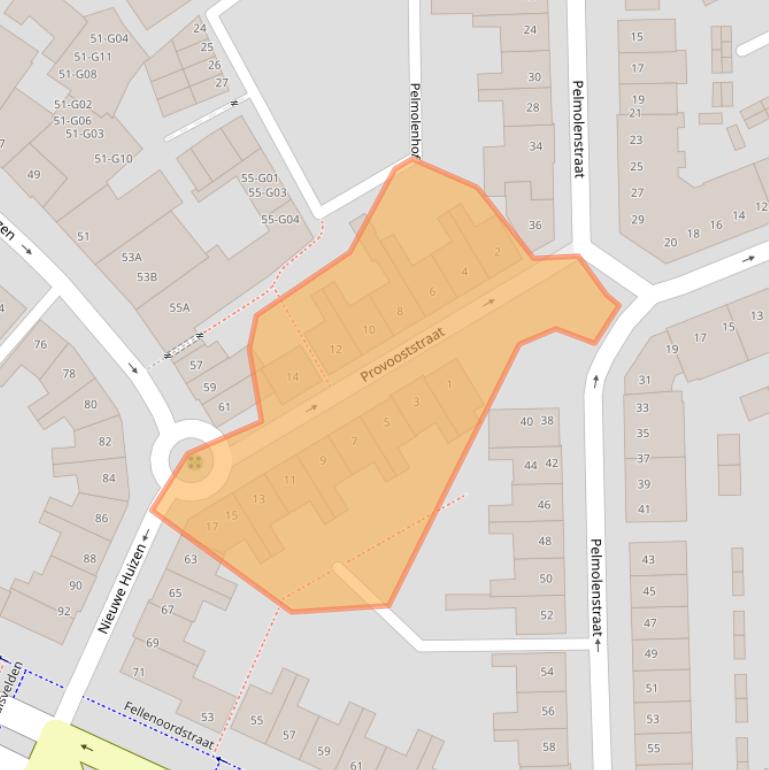 Kaart van postcodegebied 4811TZ.