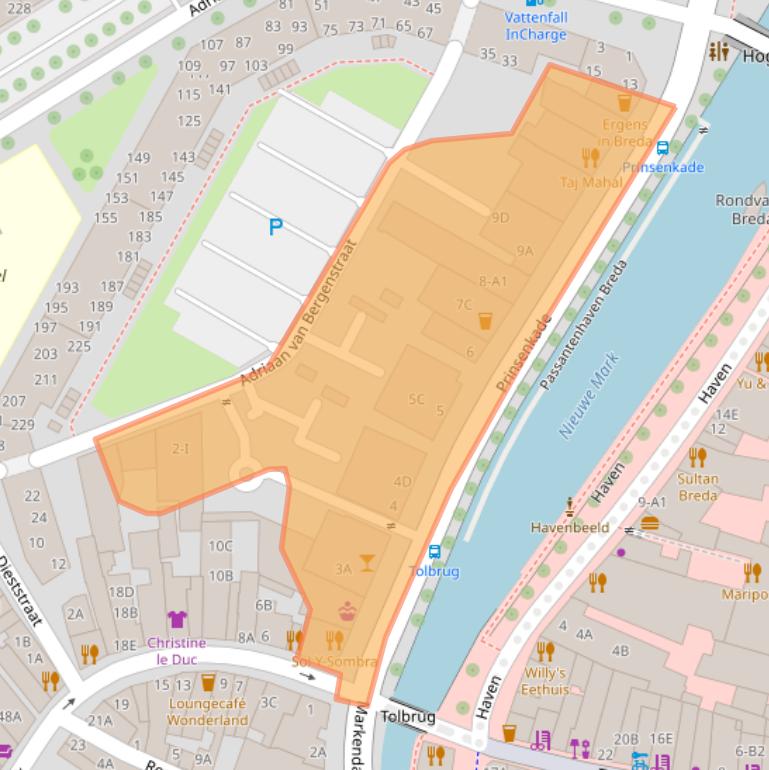 Kaart van postcodegebied 4811VB.