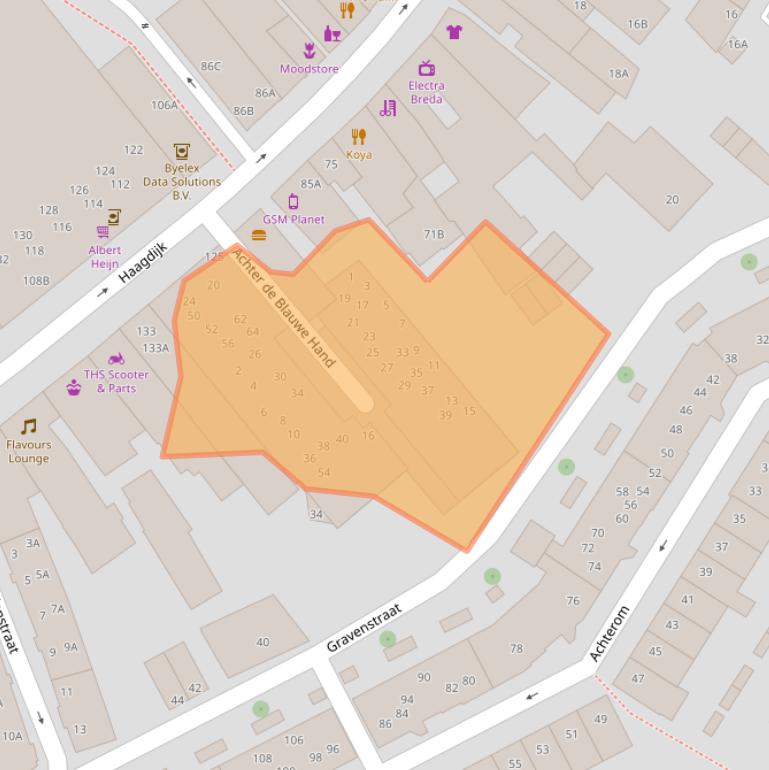 Kaart van postcodegebied 4811VD.