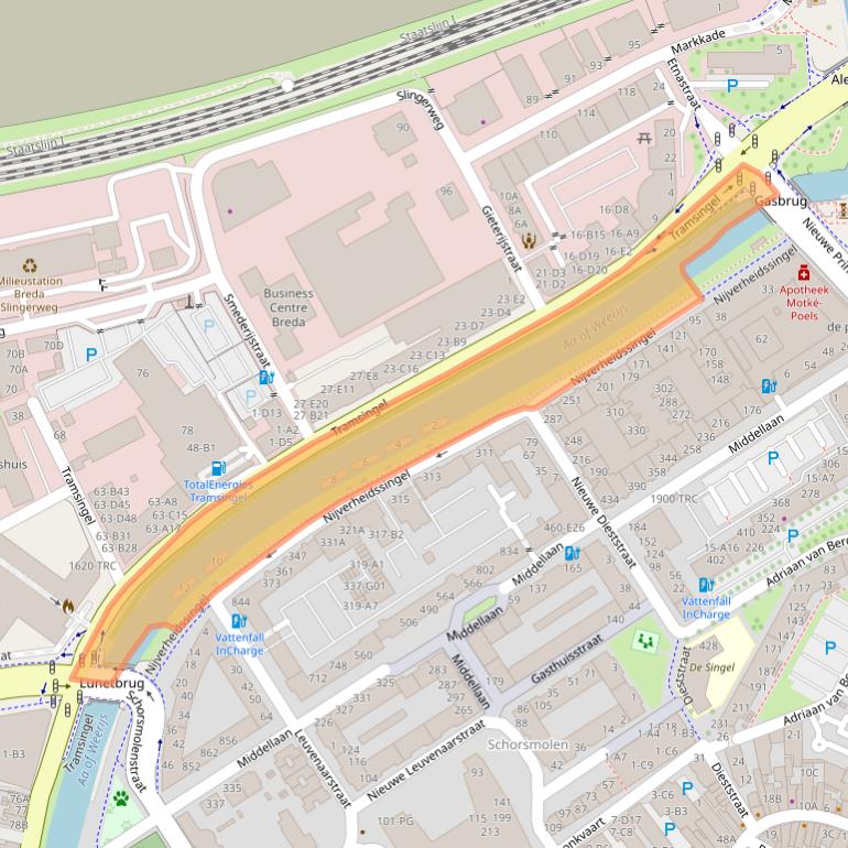 Kaart van postcodegebied 4811VS.