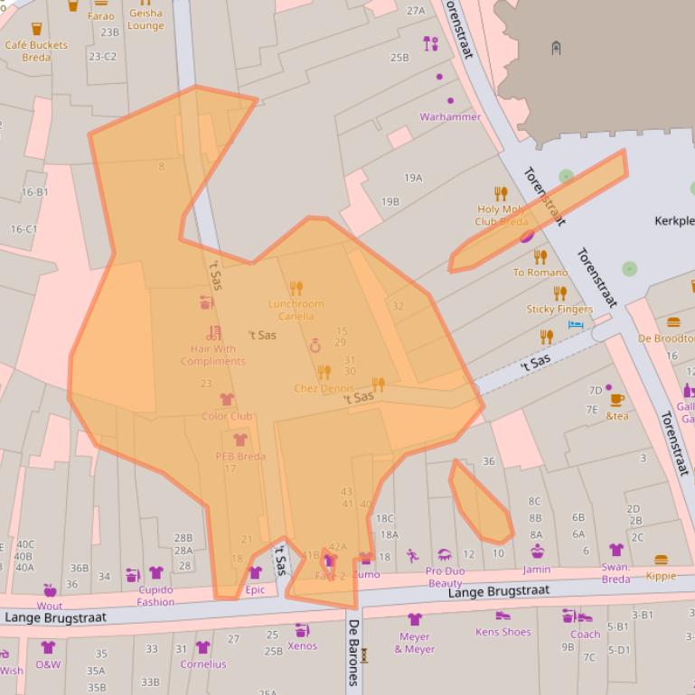 Kaart van postcodegebied 4811WC.