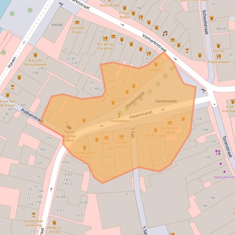 Kaart van postcodegebied 4811WG.