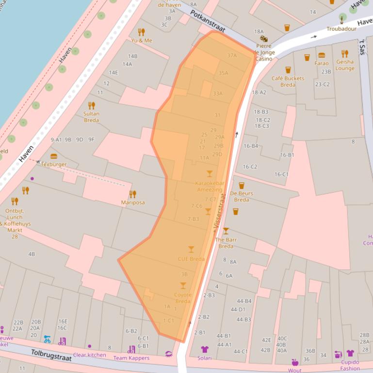 Kaart van postcodegebied 4811WH.