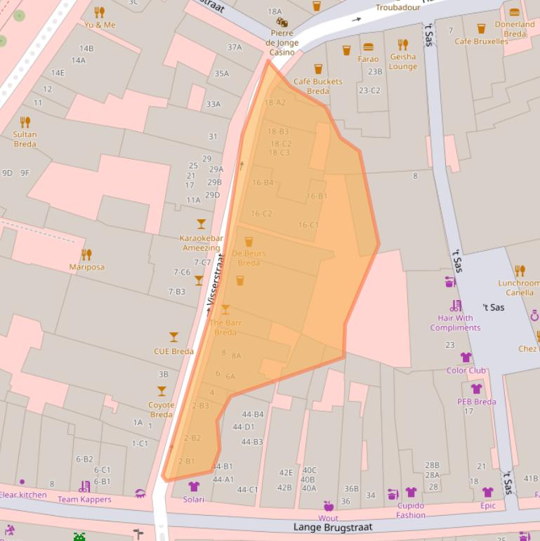 Kaart van postcodegebied 4811WJ.
