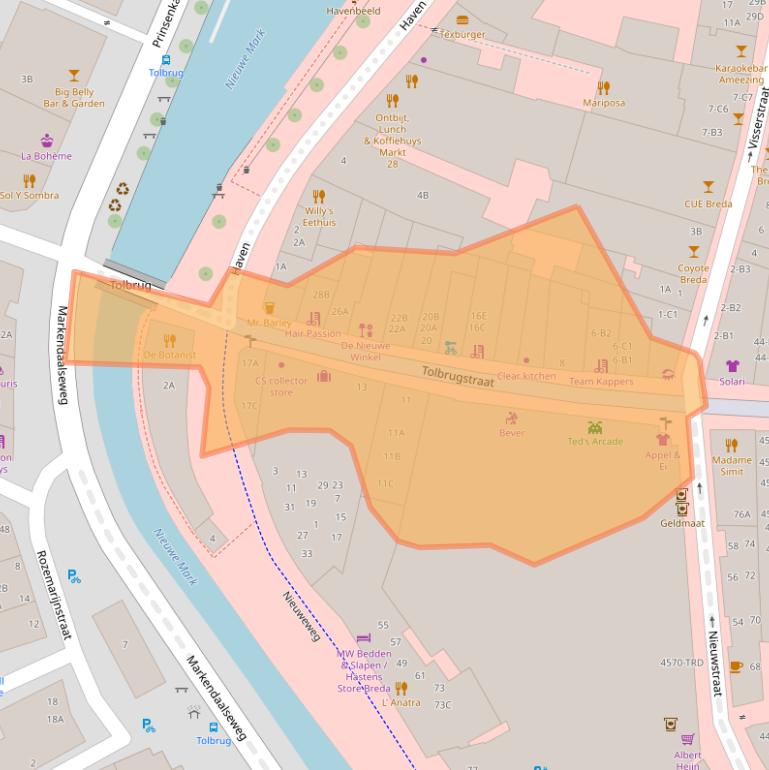 Kaart van postcodegebied 4811WN.