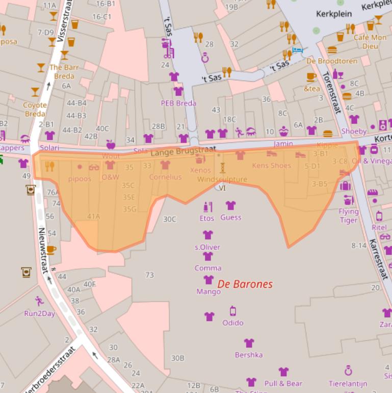 Kaart van postcodegebied 4811WP.