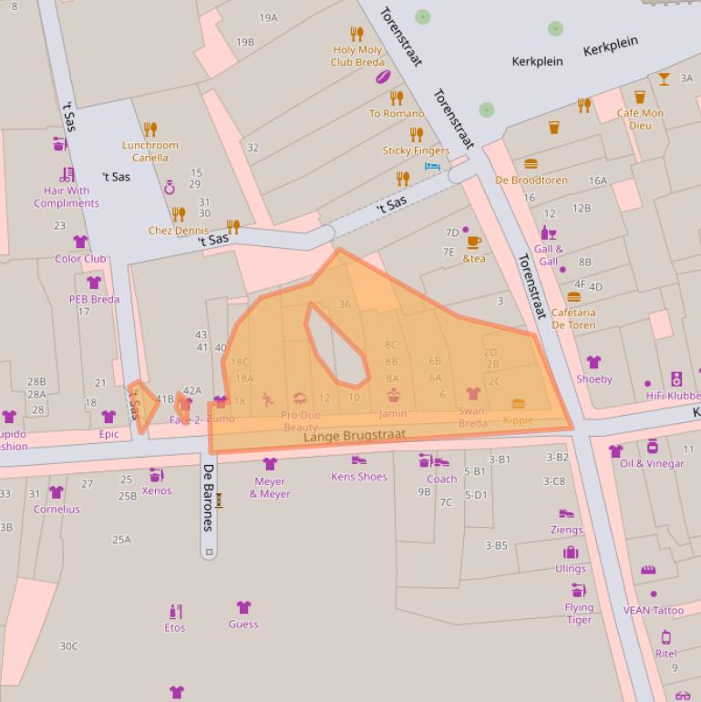 Kaart van postcodegebied 4811WR.