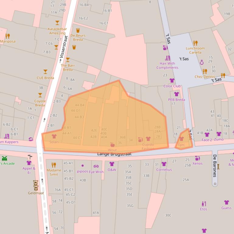 Kaart van postcodegebied 4811WS.