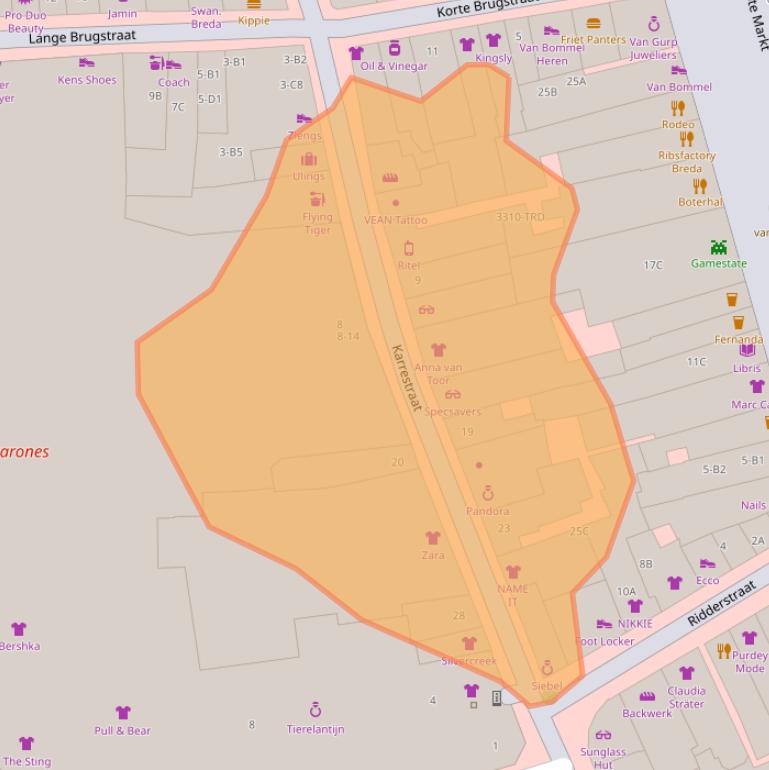 Kaart van postcodegebied 4811WT.