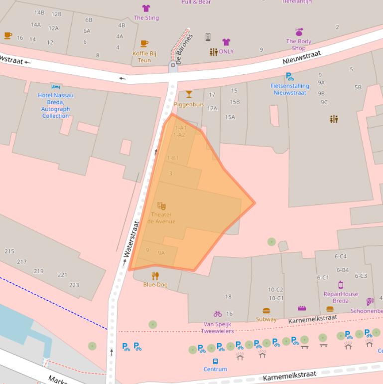 Kaart van postcodegebied 4811WZ.