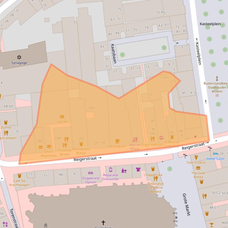 Kaart van postcodegebied 4811XB.