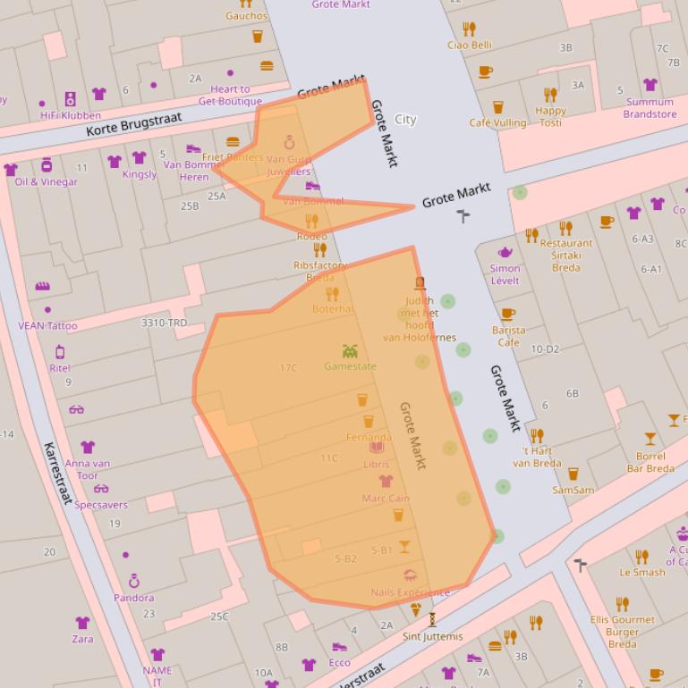 Kaart van postcodegebied 4811XL.