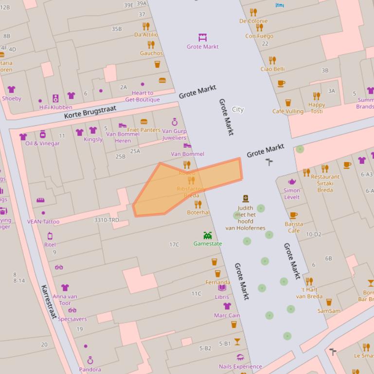 Kaart van postcodegebied 4811XM.