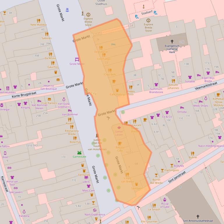 Kaart van postcodegebied 4811XR.