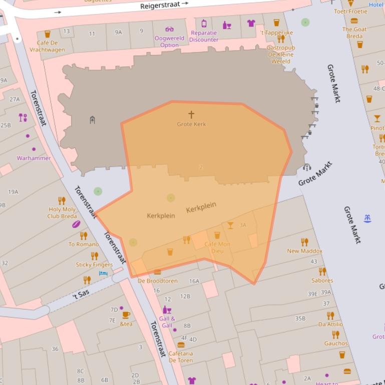 Kaart van postcodegebied 4811XT.