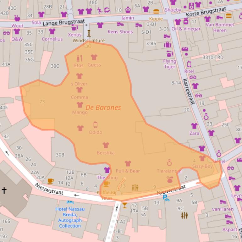 Kaart van postcodegebied 4811XZ.