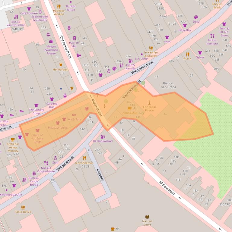 Kaart van postcodegebied 4811ZG.
