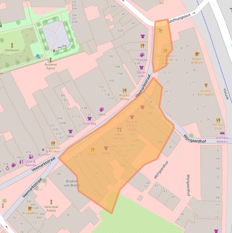 Kaart van postcodegebied 4811ZJ.