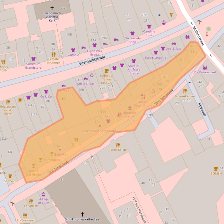 Kaart van postcodegebied 4811ZK.