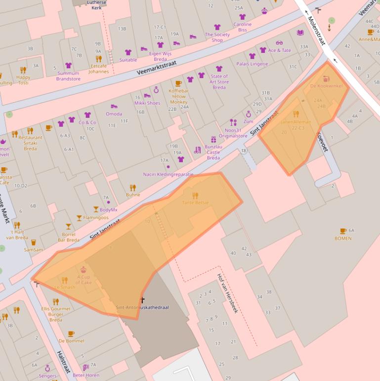 Kaart van postcodegebied 4811ZL.