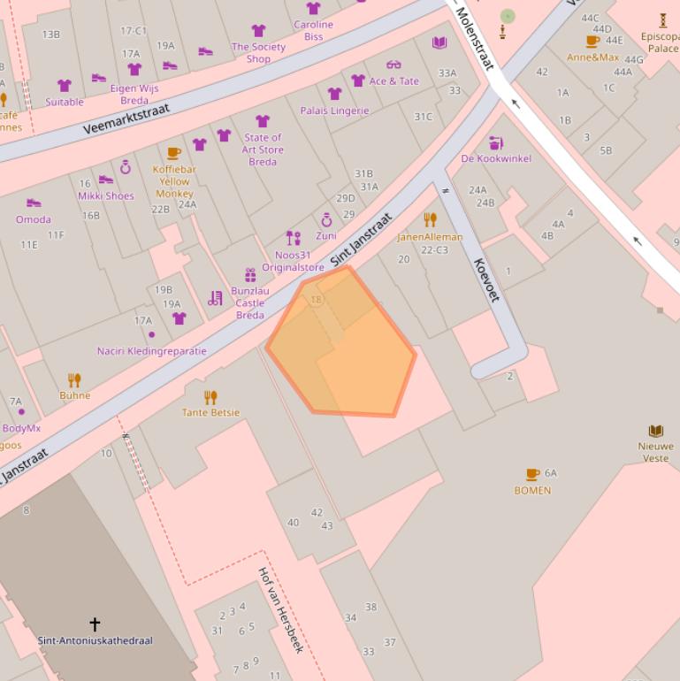 Kaart van postcodegebied 4811ZM.