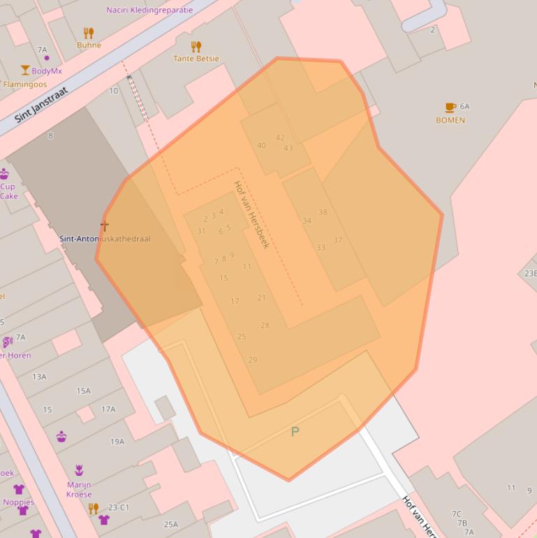 Kaart van postcodegebied 4811ZN.