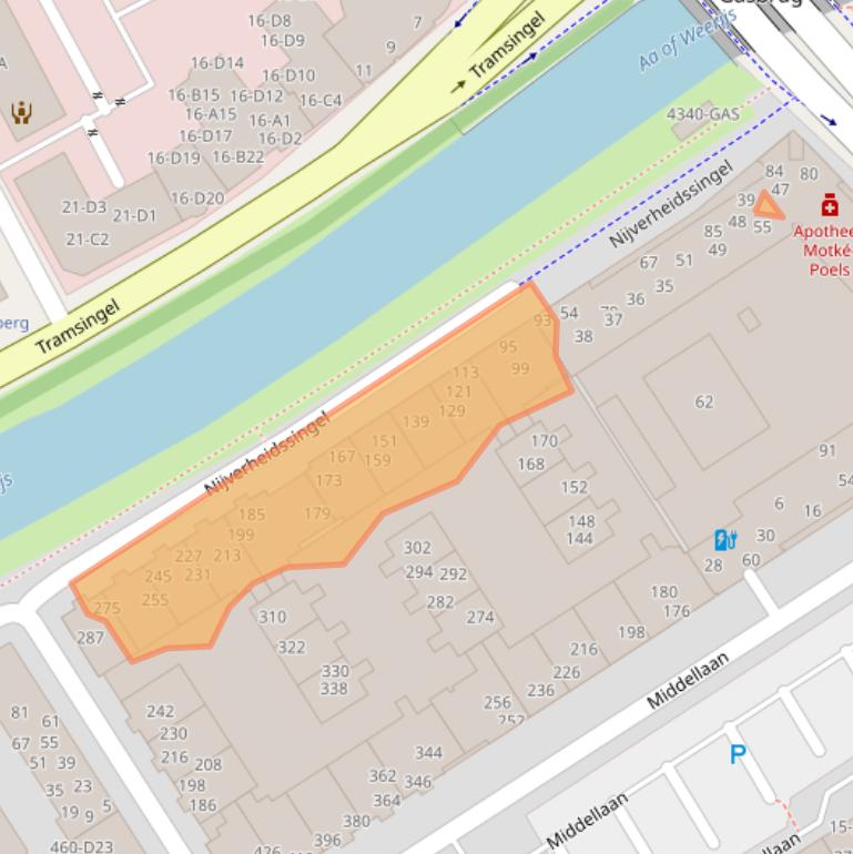 Kaart van postcodegebied 4811ZV.