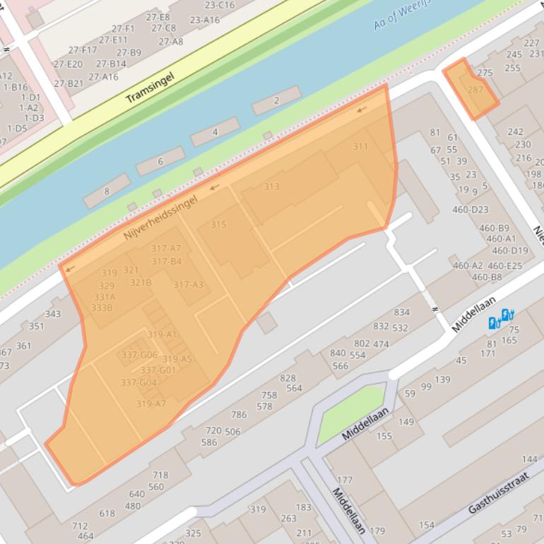 Kaart van postcodegebied 4811ZW.