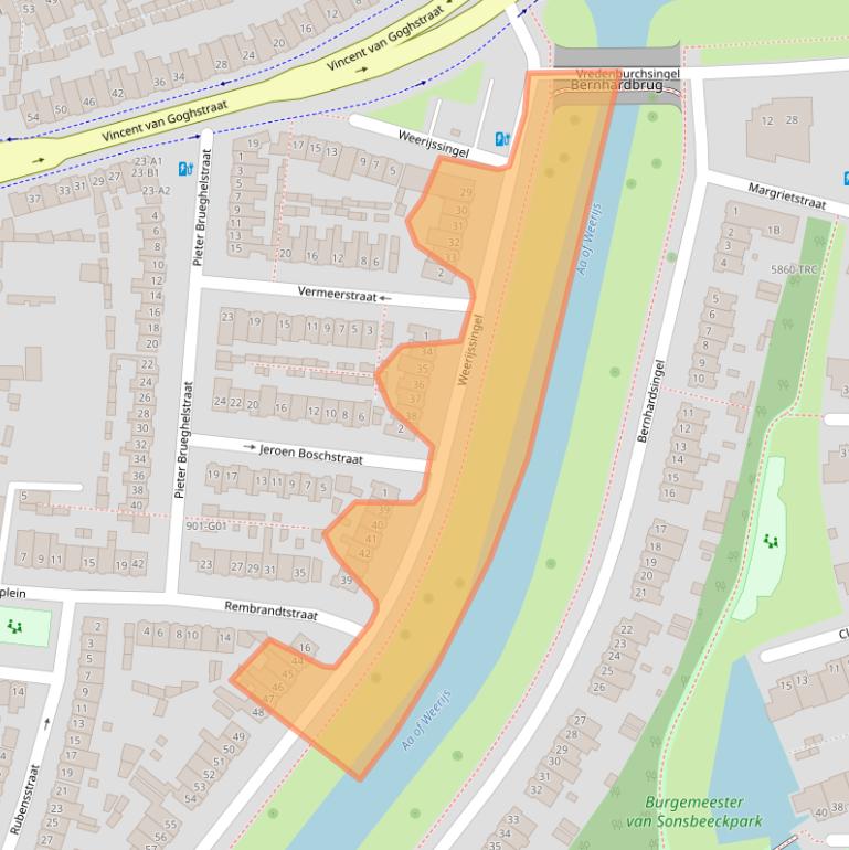 Kaart van postcodegebied 4812AB.