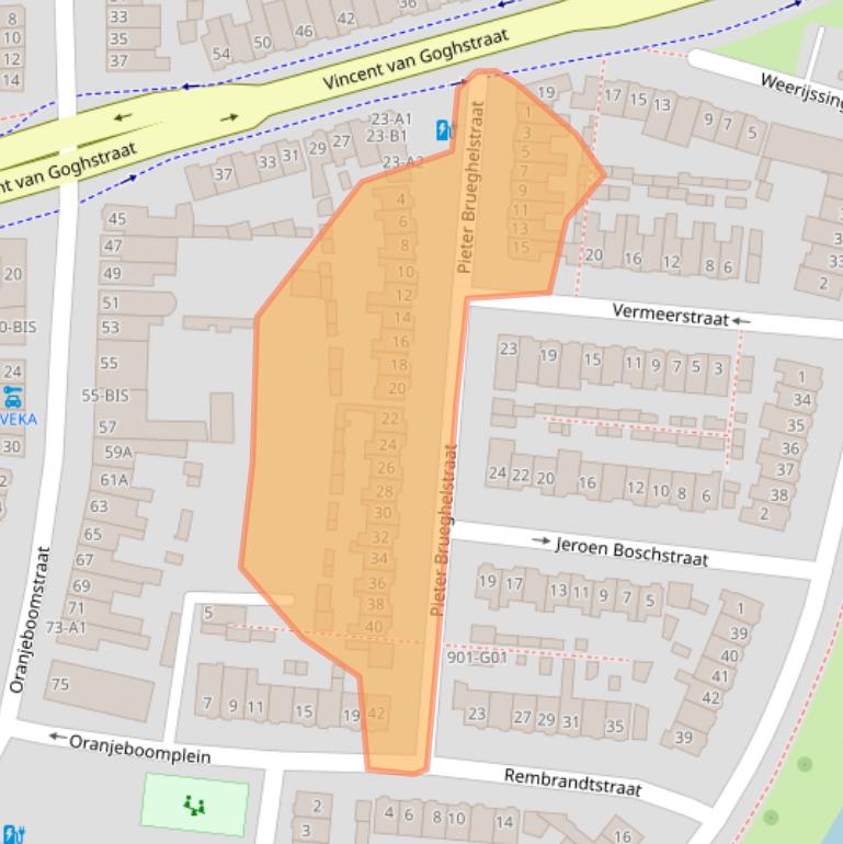 Kaart van postcodegebied 4812AG.