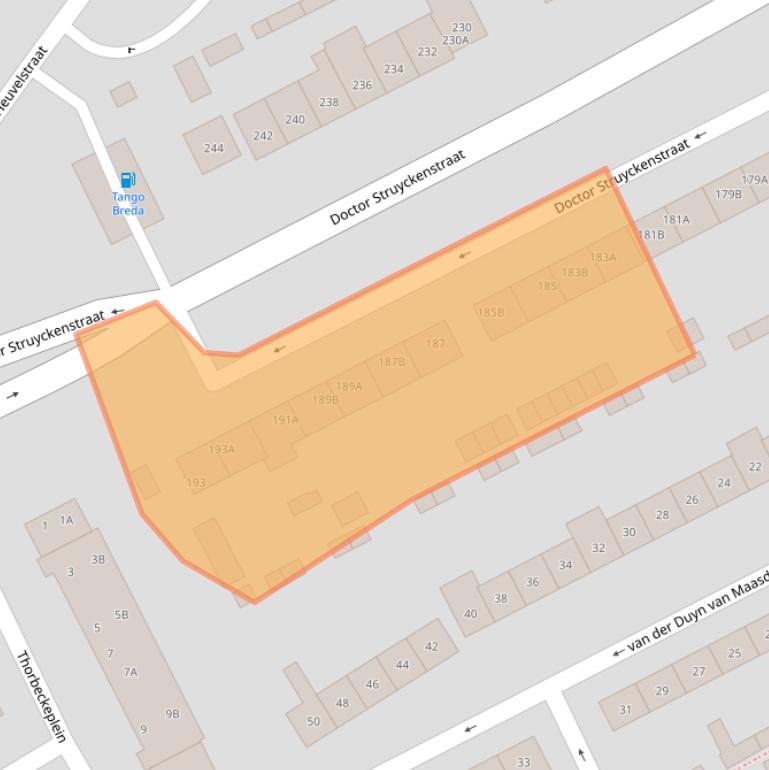 Kaart van postcodegebied 4812BD.