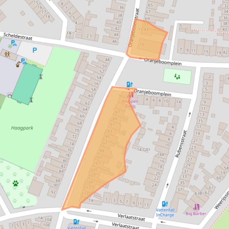 Kaart van postcodegebied 4812EB.