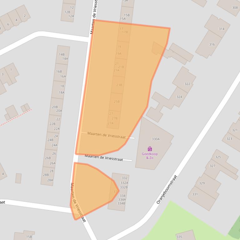 Kaart van postcodegebied 4812GB.