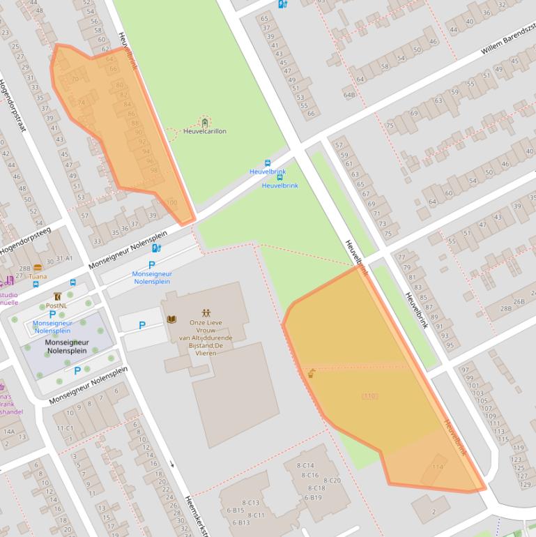 Kaart van postcodegebied 4812GT.