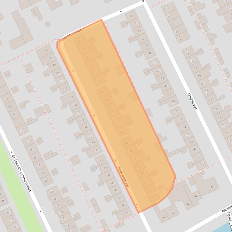 Kaart van postcodegebied 4812JJ.