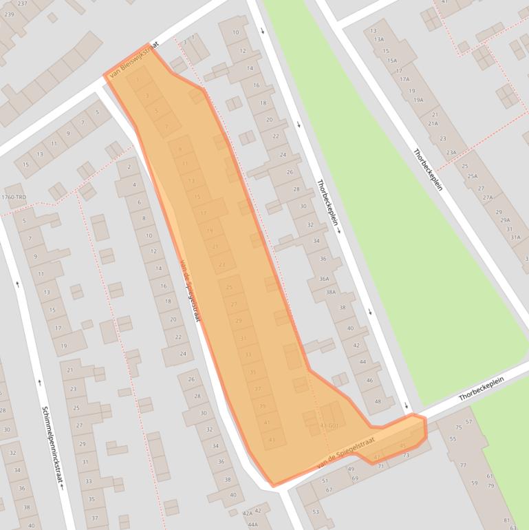 Kaart van postcodegebied 4812LE.