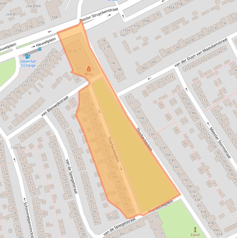 Kaart van postcodegebied 4812LS.