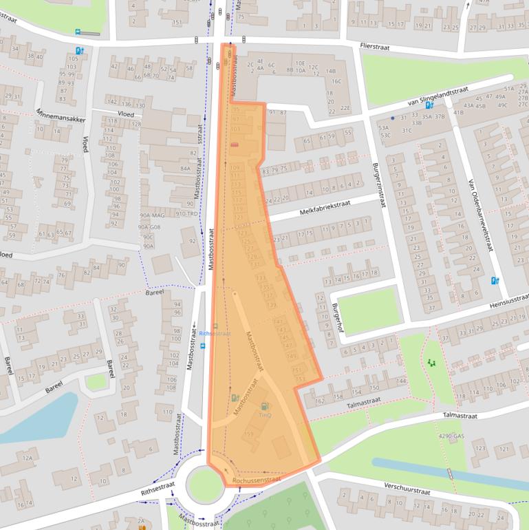 Kaart van postcodegebied 4812PB.