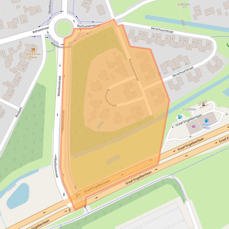 Kaart van postcodegebied 4812PC.