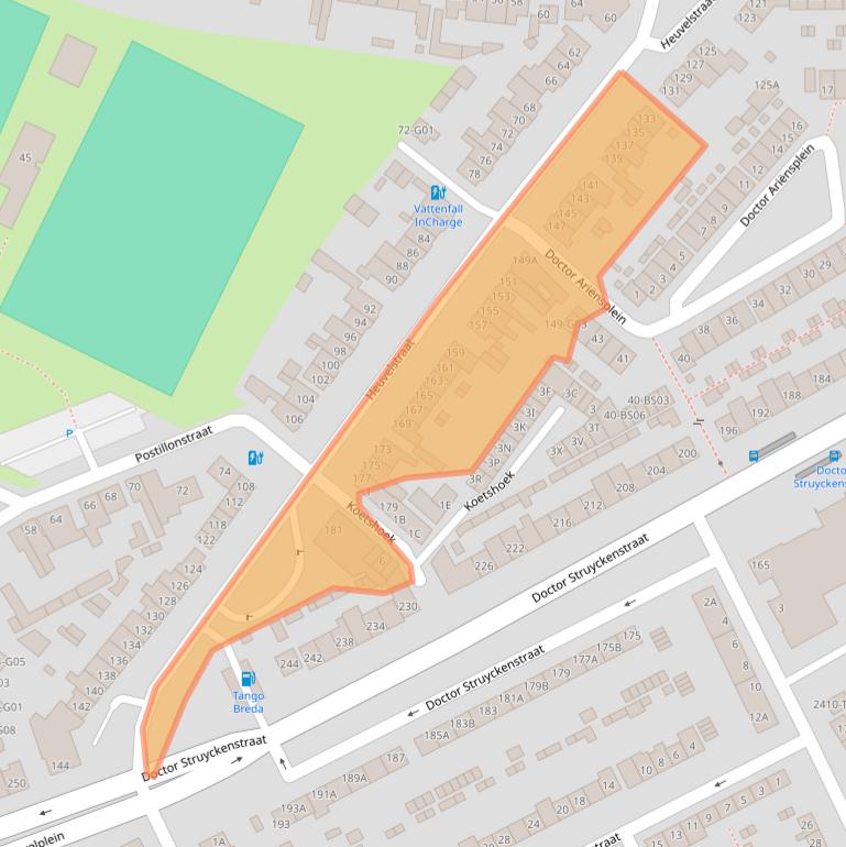 Kaart van postcodegebied 4812PJ.