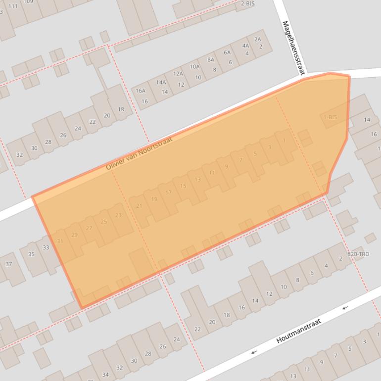 Kaart van postcodegebied 4812RA.