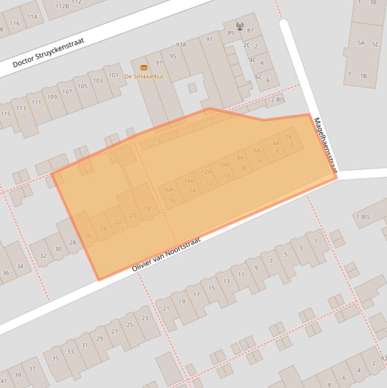 Kaart van postcodegebied 4812RC.