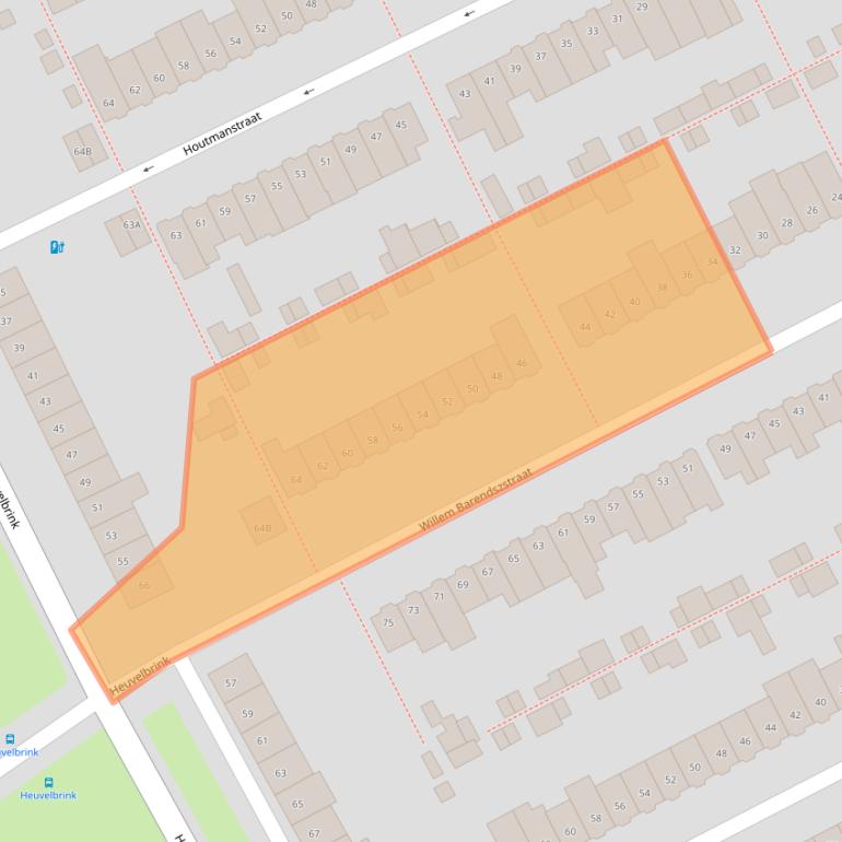 Kaart van postcodegebied 4812RP.