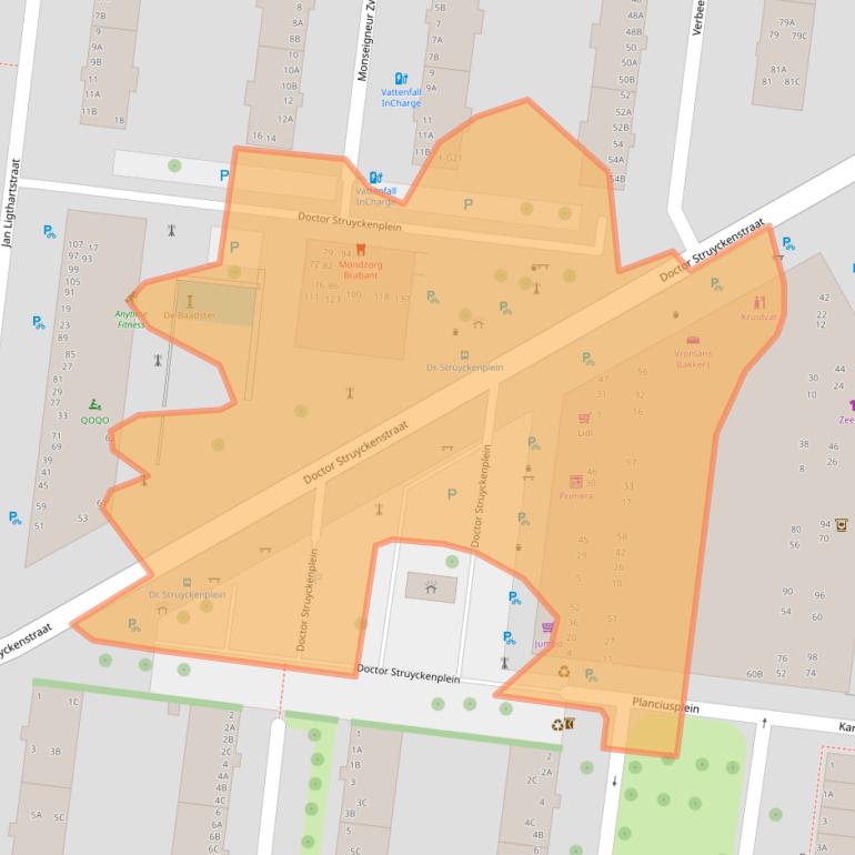 Kaart van postcodegebied 4812TA.