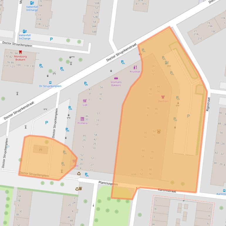 Kaart van postcodegebied 4812TC.