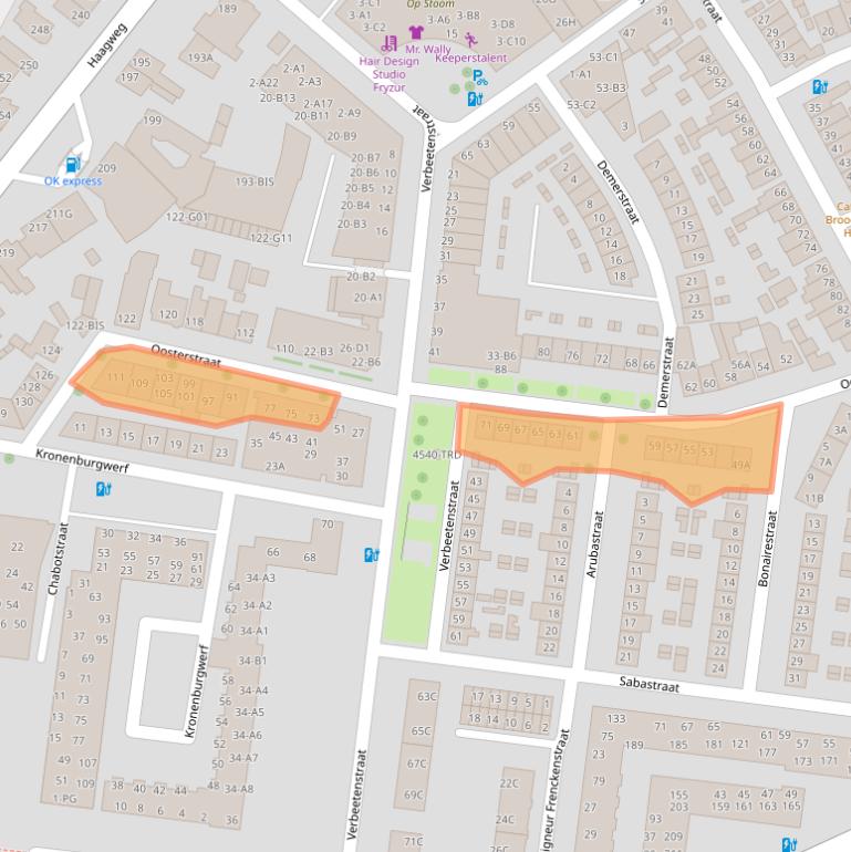Kaart van postcodegebied 4812VB.