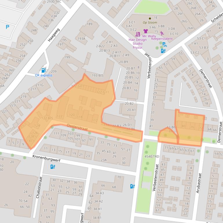 Kaart van postcodegebied 4812VD.